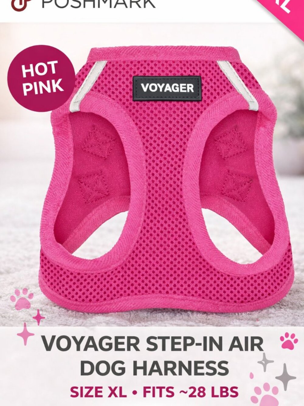 Voyager Step-In Air Dog Harness – Hot Pink – Size XL (Fits ~28 lbs)